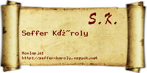 Seffer Károly névjegykártya