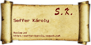 Seffer Károly névjegykártya