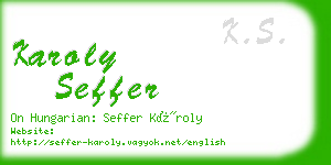 karoly seffer business card